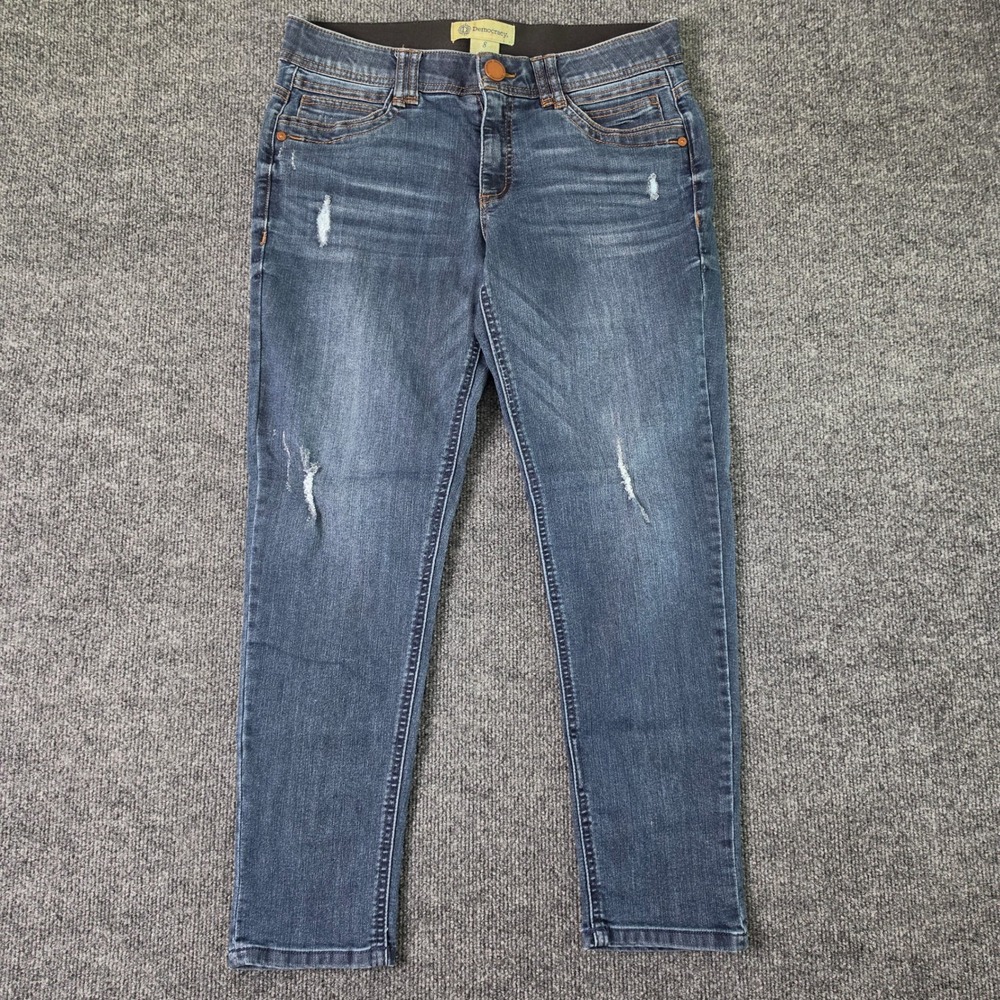 Democracy Slim Ankle Jeans Women's 8 Ab Technology Dark Wash Mid Rise B1293XXI3